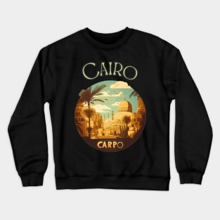 Cairo Egypt Streetscape  Art - Retro Vintage Travel Crewneck Sweatshirt